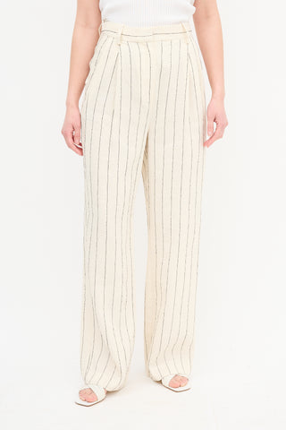 Loulou Studio Enyo Striped Straight Leg Trousers