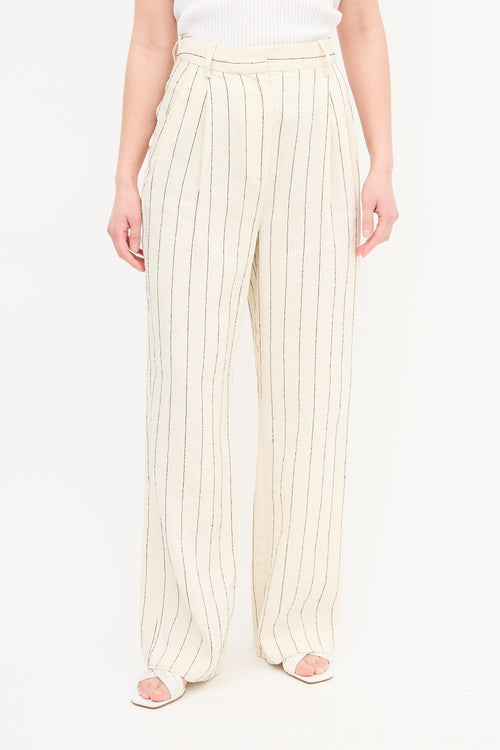 Loulou Studio Enyo Striped Straight Leg Trousers