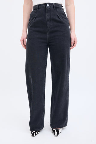 Lou Lou Studio Black Wide Leg Jeans