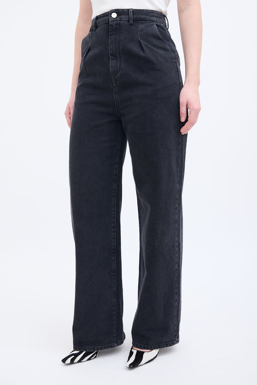 Lou Lou Studio Black Wide Leg Jeans