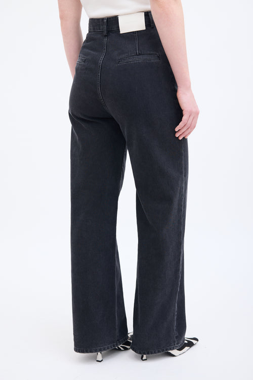 Lou Lou Studio Black Wide Leg Jeans