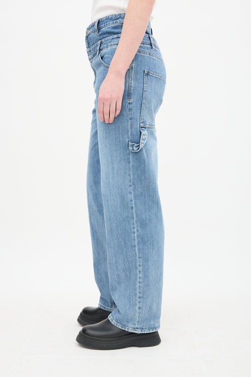 Tibi Light Wash Double Waist Jeans