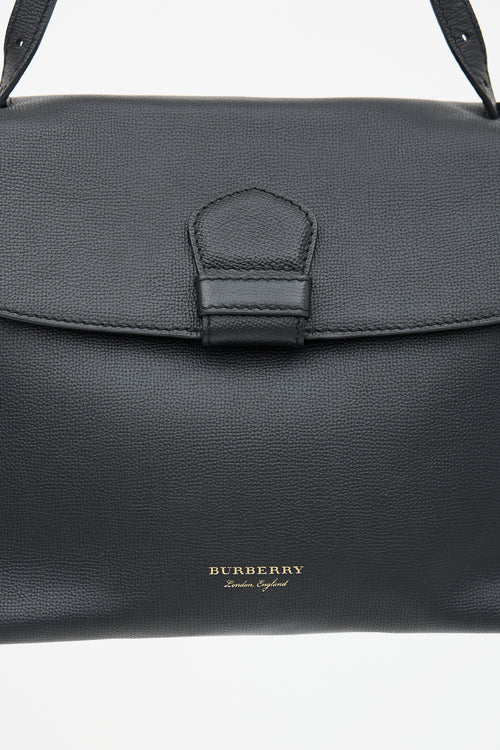 Burberry Black Leather House Check Camberley Bag