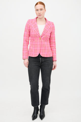 Smythe Check Patch Pocket Duchess Blazer