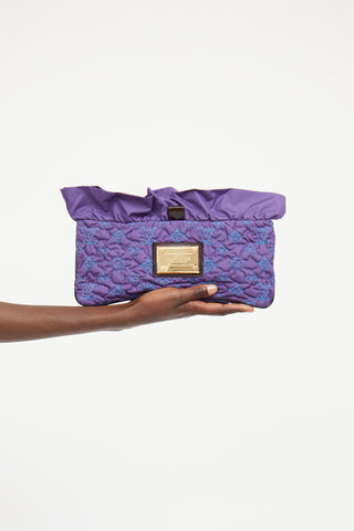 Louis Vuitton 2010 Purple Devi Quilted Clutch