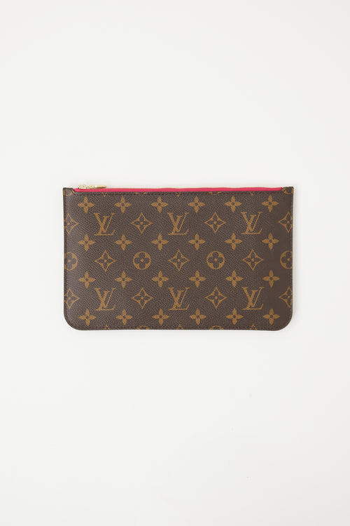 Louis Vuitton Brown Monogram 
Pink Neverfull Pochette