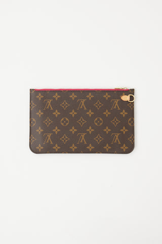 Louis Vuitton Brown Monogram 
Pink Neverfull Pochette