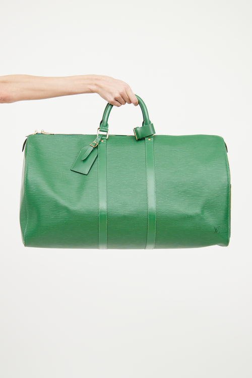 Louis Vuitton Green Epi Keepall 50 Duffle Bag