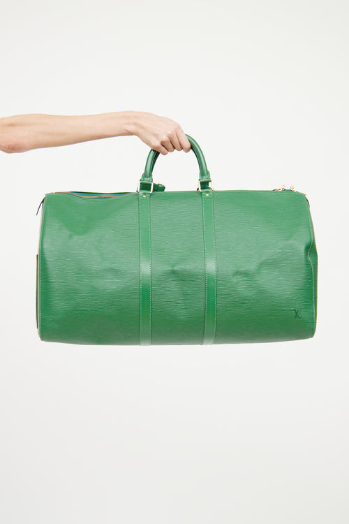 Louis Vuitton Green Epi Keepall 50 Duffle Bag