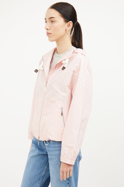 Louis Vuitton Pink Tonal Silk Blend Monogram Jacket