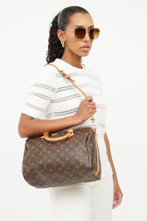 Louis Vuitton Brown Speedy 30 Bandouliere Monogram Bag