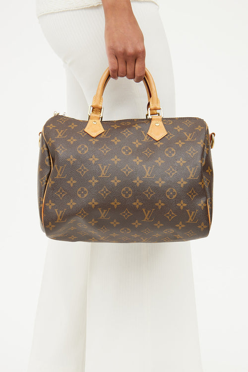 Louis Vuitton Brown Speedy 30 Bandouliere Monogram Bag