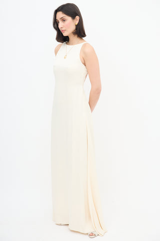 L
Academie Cream Satin Backless Dress