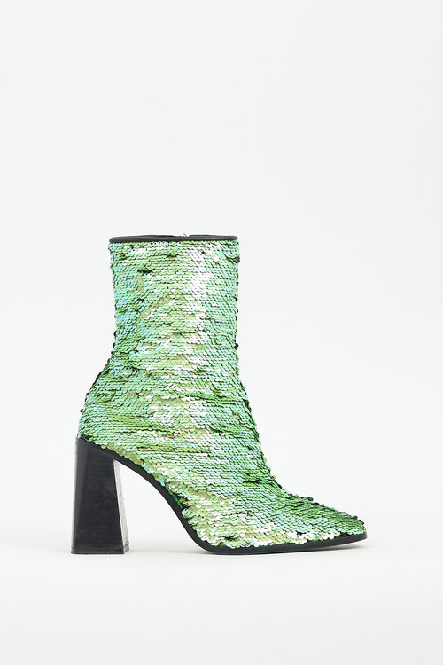 L
Intervalle Green Sequin Heeled Boot