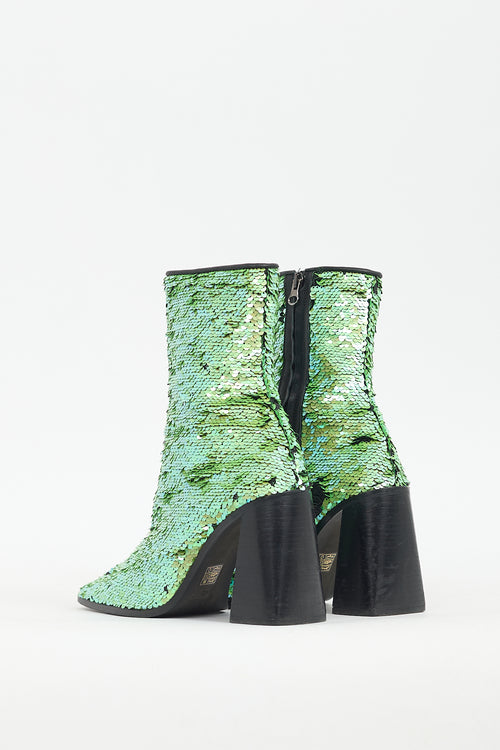 L
Intervalle Green Sequin Heeled Boot