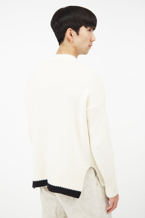 La Ligne Cream 
Black Cashmere Knit Sweater