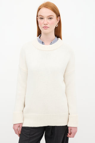 La Ligne Cream Wool Knit Sweater