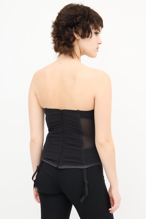 La Perla Lace Pinstripe Strapless Corset