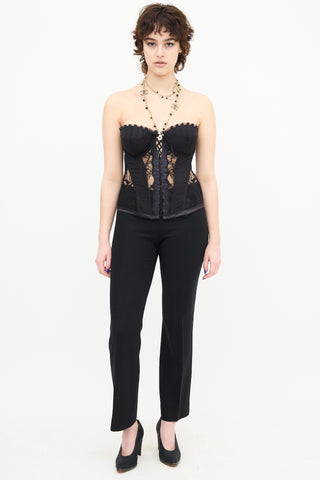 La Perla Lace Pinstripe Strapless Corset