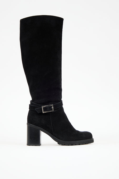 La Canadienne Black Suede Buckle Paul Boot