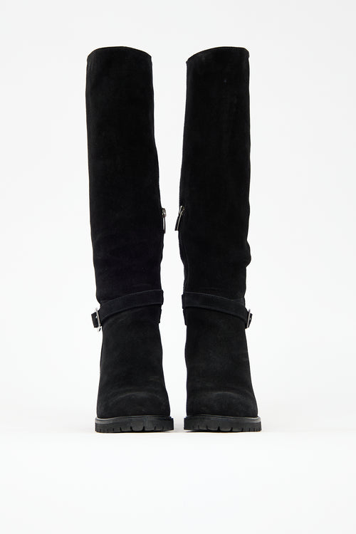 La Canadienne Black Suede Buckle Paul Boot