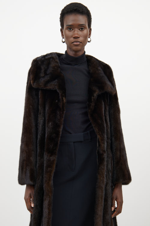 VSP Archive Dark Brown Fur Belted Coat