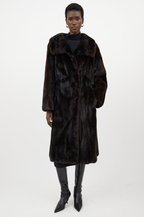 VSP Archive Dark Brown Fur Belted Coat