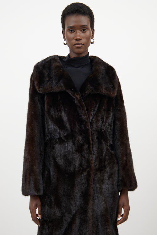 VSP Archive Dark Brown Fur Belted Coat