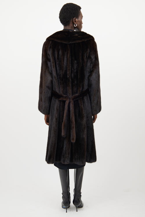 VSP Archive Dark Brown Fur Belted Coat