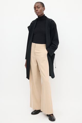 Lafayette 148 Beige High Waist Wide Leg Trousers