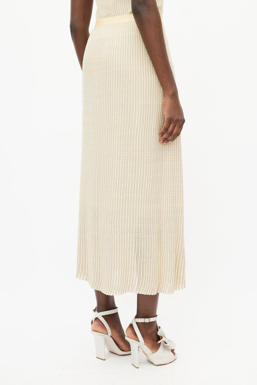 Lafayette 148 Yellow 
Grey Knit Skirt Set