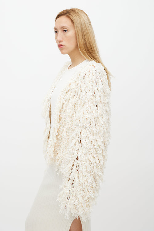 Lafayette Cream Fringe Knit Jacket