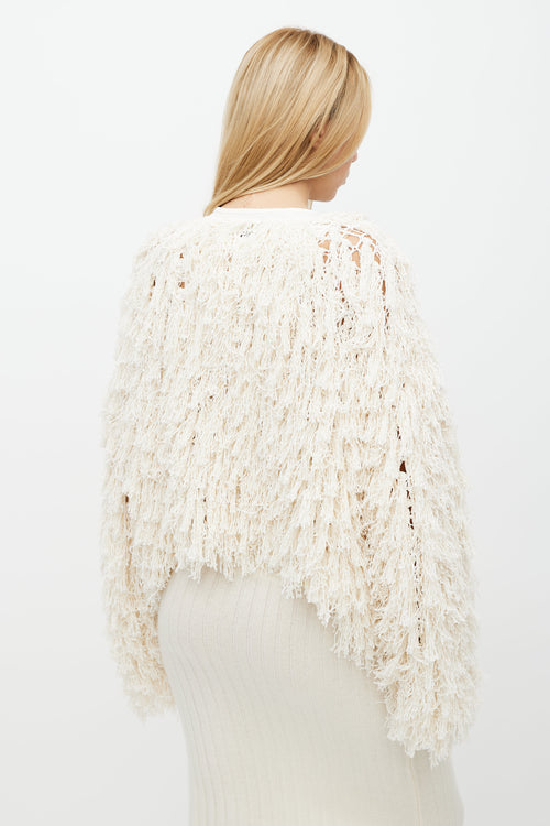 Lafayette Cream Fringe Knit Jacket