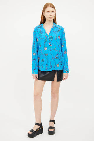 L
agence Blue Nautical Print Blouse