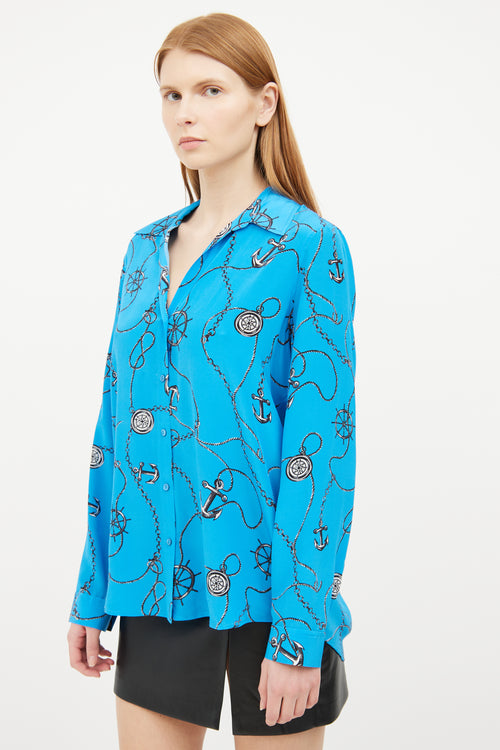 L
agence Blue Nautical Print Blouse