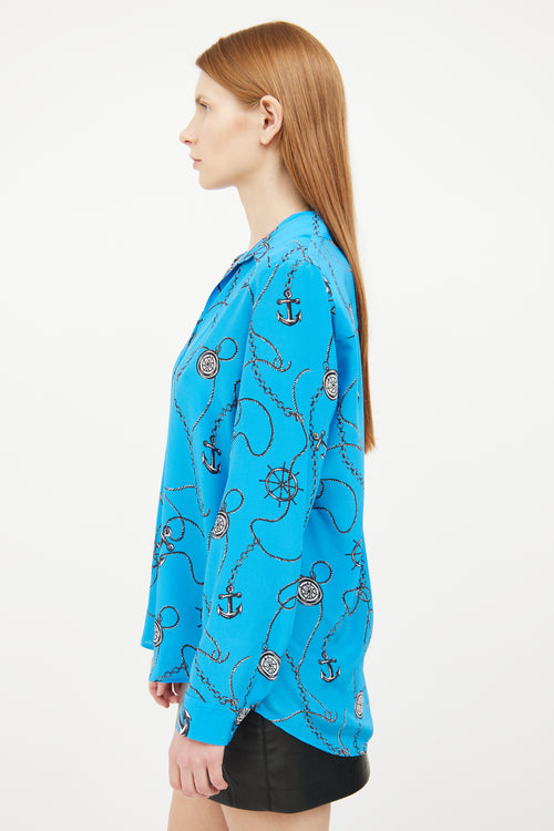 L
agence Blue Nautical Print Blouse