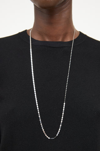 14K White Gold Nude Chain Link Necklace