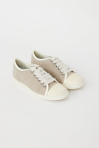 Lanvin Beige 
Cream Canvas Sneaker