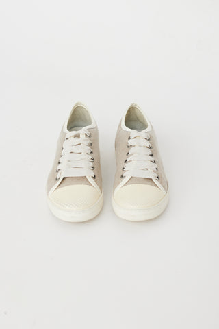 Lanvin Beige 
Cream Canvas Sneaker