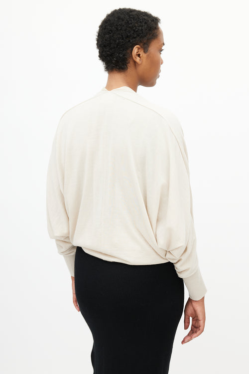 Lanvin Beige Knit Flower Shrug