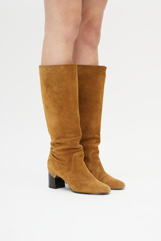 Lanvin Beige Suede Pointed Toe Boot