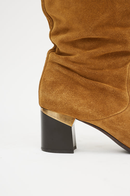 Lanvin Beige Suede Pointed Toe Boot