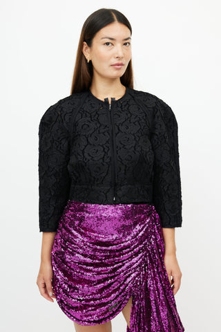 Lanvin Black Floral Lace Jacket