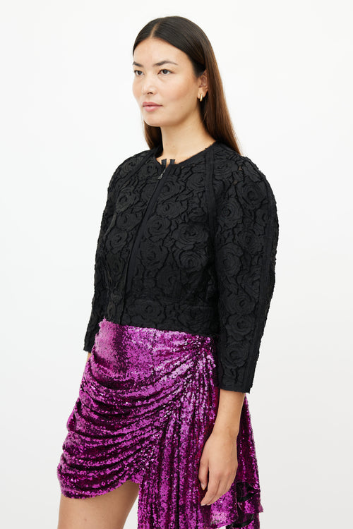 Lanvin Black Floral Lace Jacket