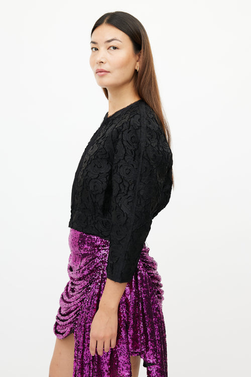 Lanvin Black Floral Lace Jacket