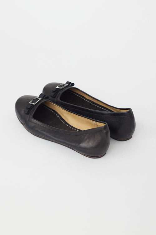 Lanvin Black Leather Ballet Flat