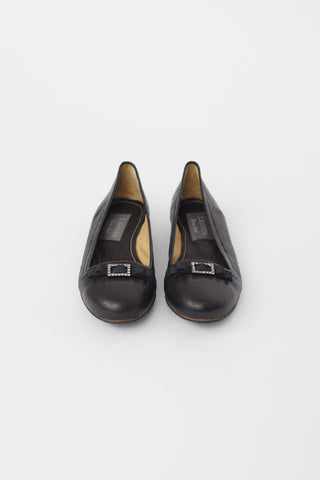 Lanvin Black Leather Ballet Flat