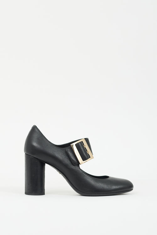 Lanvin Black Leather Mary Jane Pump