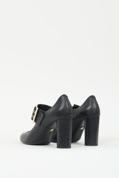 Lanvin Black Leather Mary Jane Pump