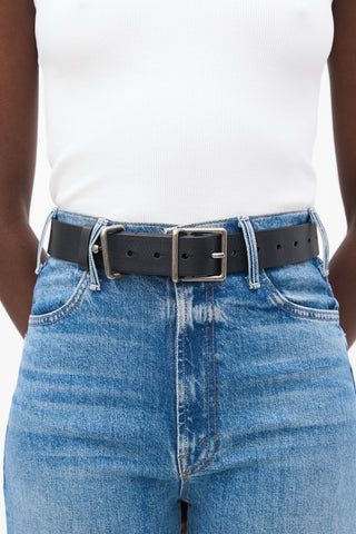 Lanvin Black Leather Studded Belt